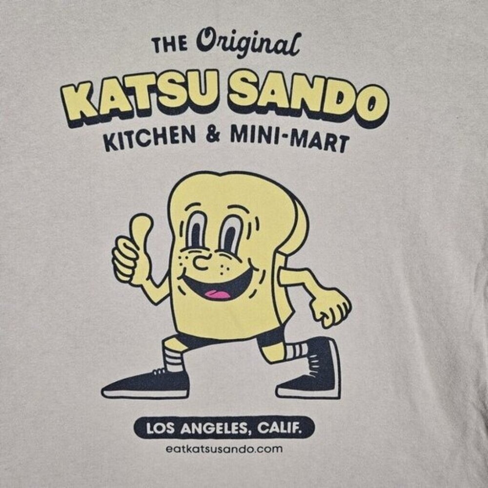 Uniqlo x Katsu Sando T-Shirt Kitchen Food Culture Mens Sz XL Beige Short Sleeve